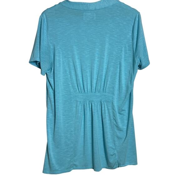 GRAYSON Short Sleeved Cardigan/Tee. Blue/Aqua. Size: M - Picture 2 of 5